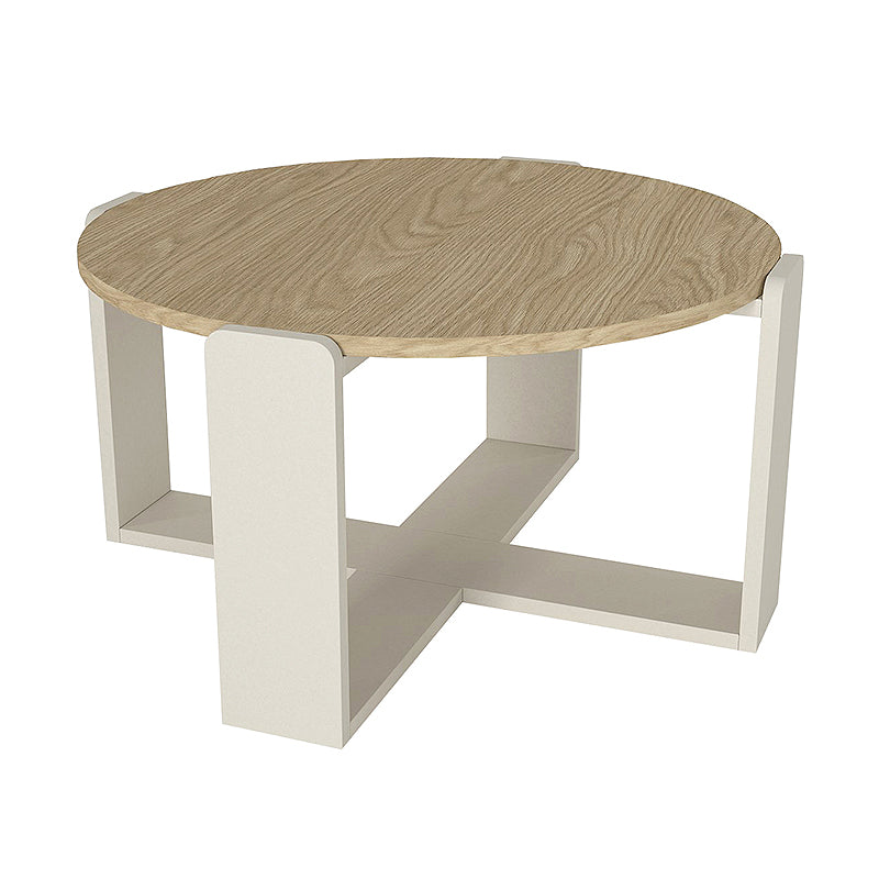 Τραπεζάκι σαλονιού Rebel  χρώμα rota oak - sandstone Ø70x38εκ.