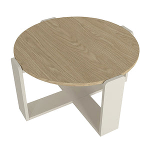 Τραπεζάκι σαλονιού Rebel  χρώμα rota oak - sandstone Ø70x38εκ.
