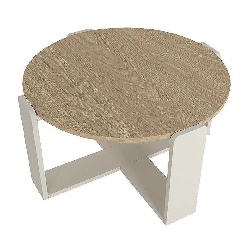 Τραπεζάκι σαλονιού Rebel  χρώμα rota oak - sandstone Ø70x38εκ.