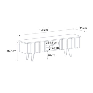 Έπιπλο τηλεόρασης Gemma  χρώμα sepet oak 150x35x46,7εκ.