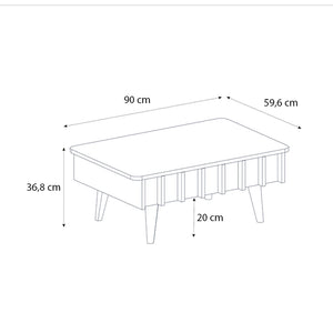 Τραπεζάκι σαλονιού Gemma  χρώμα sepet oak 90x59,6x36,8εκ.