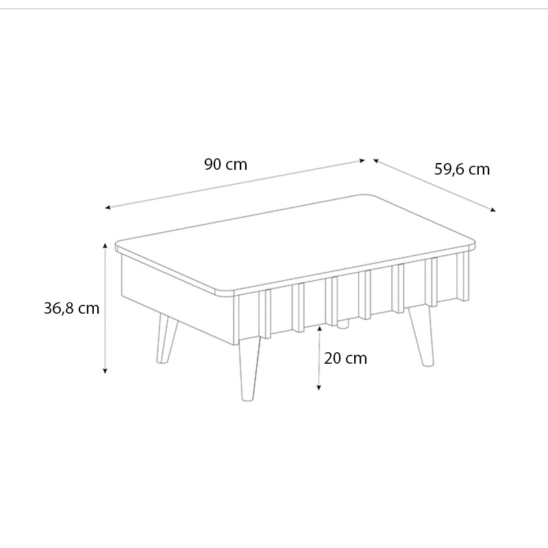 Τραπεζάκι σαλονιού Gemma  χρώμα sepet oak 90x59,6x36,8εκ.