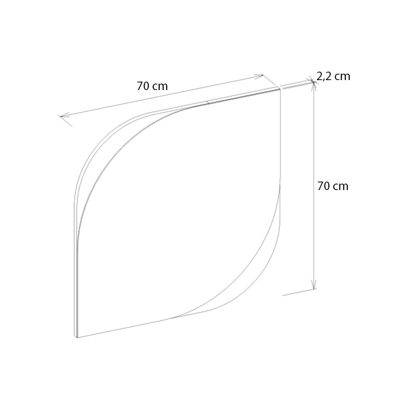Καθρέπτης τοίχου Lava Μegapap χρώμα καρυδί 70x2,2x70εκ.