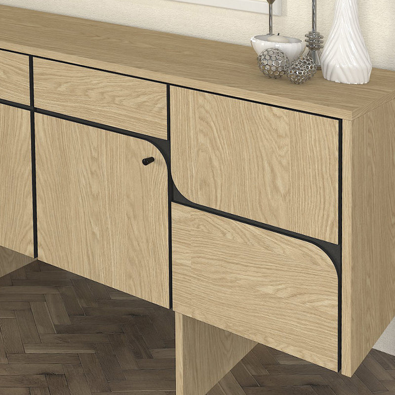 Μπουφές Lava  χρώμα rota oak - ανθρακί 150x44,6x76εκ.