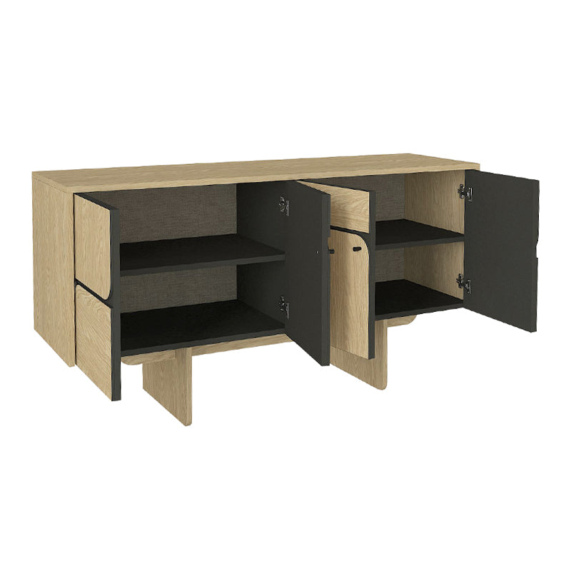 Μπουφές Lava  χρώμα rota oak - ανθρακί 150x44,6x76εκ.