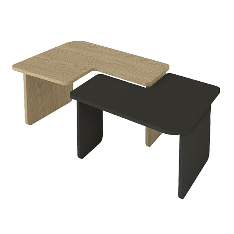 Τραπεζάκι σαλονιού σετ 2τμχ Lava  χρώμα rota oak - ανθρακί 75x48,5x35,6εκ.