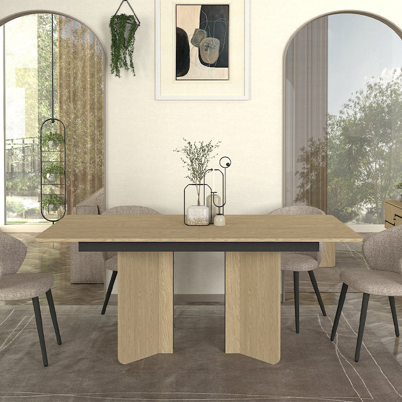 Τραπέζι Lava  χρώμα rota oak - ανθρακί 180x90x76,8εκ.