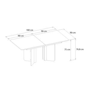 Τραπέζι Lava  χρώμα rota oak - ανθρακί 180x90x76,8εκ.