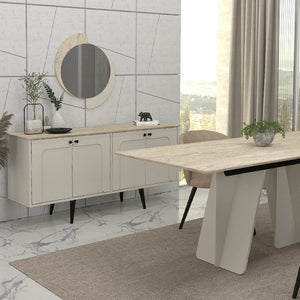 Μπουφές Sevilla  χρώμα sandstone - travertine 150x44,6x72,2εκ.