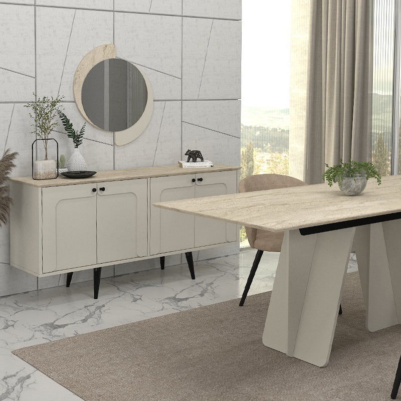 Μπουφές Sevilla  χρώμα sandstone - travertine 150x44,6x72,2εκ.