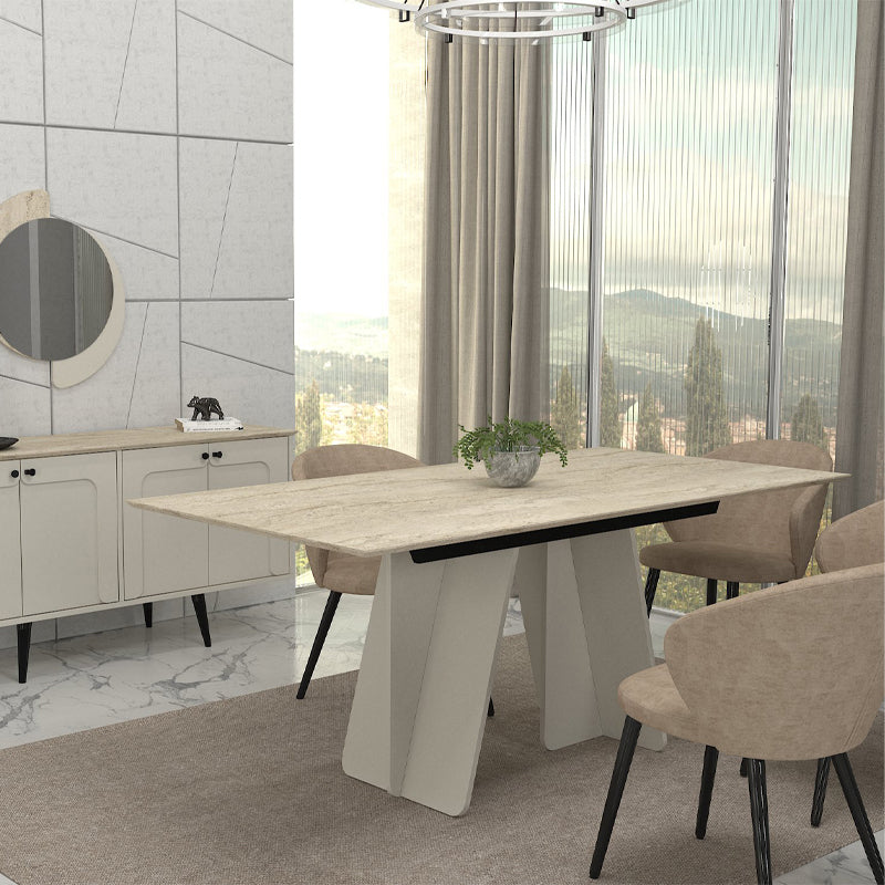 Τραπέζι Sevilla  χρώμα sandstone - travertine 180x90x75εκ.
