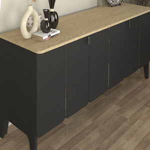 Μπουφές Pedro  χρώμα ανθρακί - rota oak 150x45x75εκ.