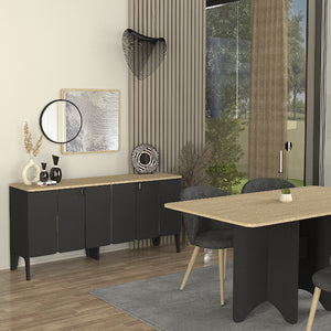 Μπουφές Pedro  χρώμα ανθρακί - rota oak 150x45x75εκ.