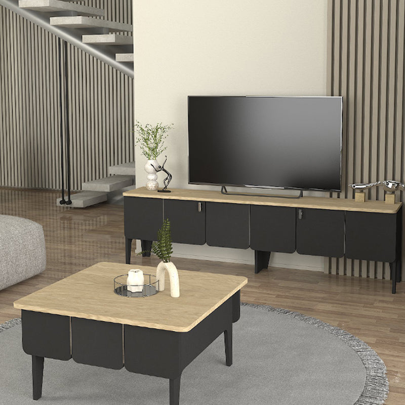 Τραπεζάκι σαλονιού Pedro  χρώμα ανθρακί - rota oak 73,2x73,2x38,6εκ.