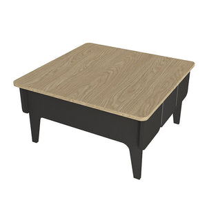 Τραπεζάκι σαλονιού Pedro  χρώμα ανθρακί - rota oak 73,2x73,2x38,6εκ.