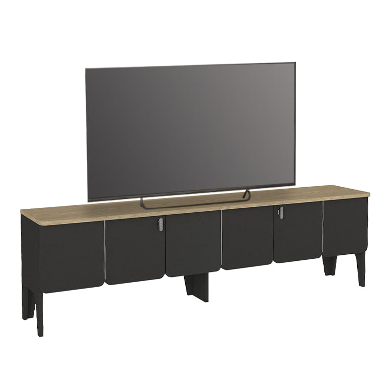 Έπιπλο τηλεόρασης Pedro  χρώμα ανθρακί - rota oak 180x35x50,7εκ.