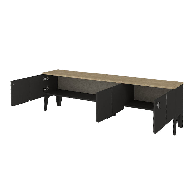 Έπιπλο τηλεόρασης Pedro  χρώμα ανθρακί - rota oak 180x35x50,7εκ.