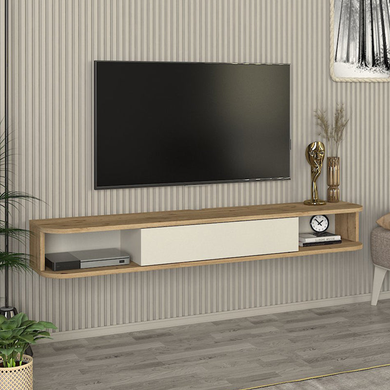 Έπιπλο τηλεόρασης επιτοίχιο Cross  με LED χρώμα sepet oak - sandstone 150x29,6x19,2εκ. - Pakobazaar