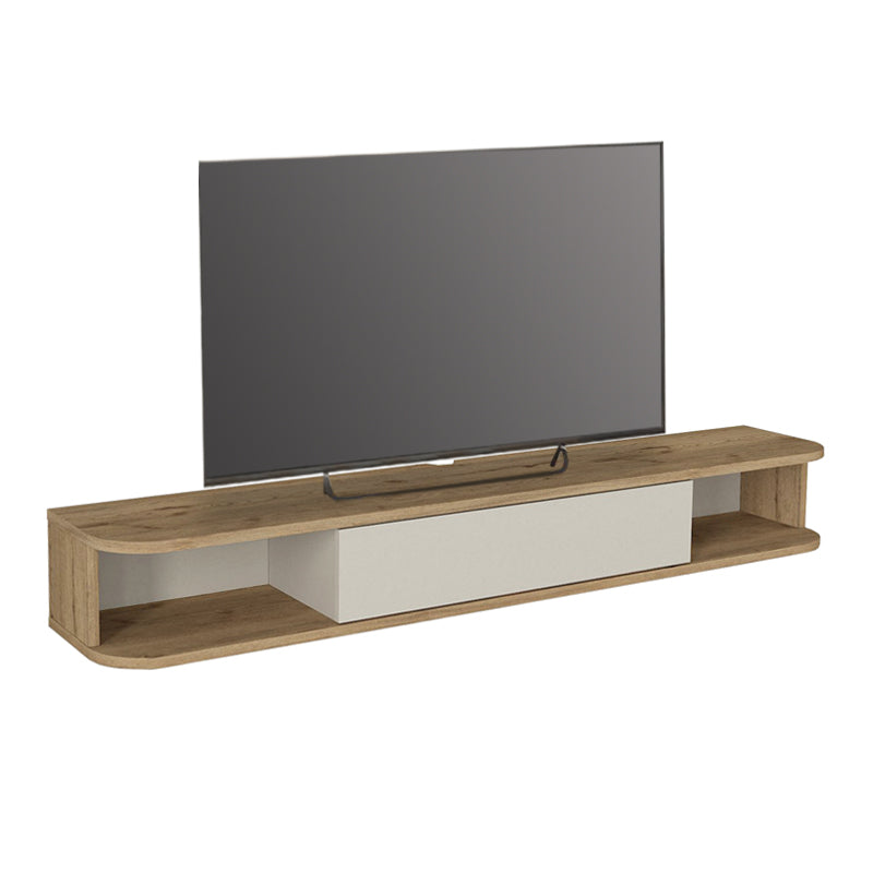 Έπιπλο τηλεόρασης επιτοίχιο Cross  με LED χρώμα sepet oak - sandstone 150x29,6x19,2εκ. - Pakobazaar