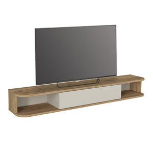 Έπιπλο τηλεόρασης επιτοίχιο Cross  με LED χρώμα sepet oak - sandstone 150x29,6x19,2εκ. - Pakobazaar