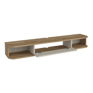 Έπιπλο τηλεόρασης επιτοίχιο Cross  με LED χρώμα sepet oak - sandstone 150x29,6x19,2εκ. - Pakobazaar