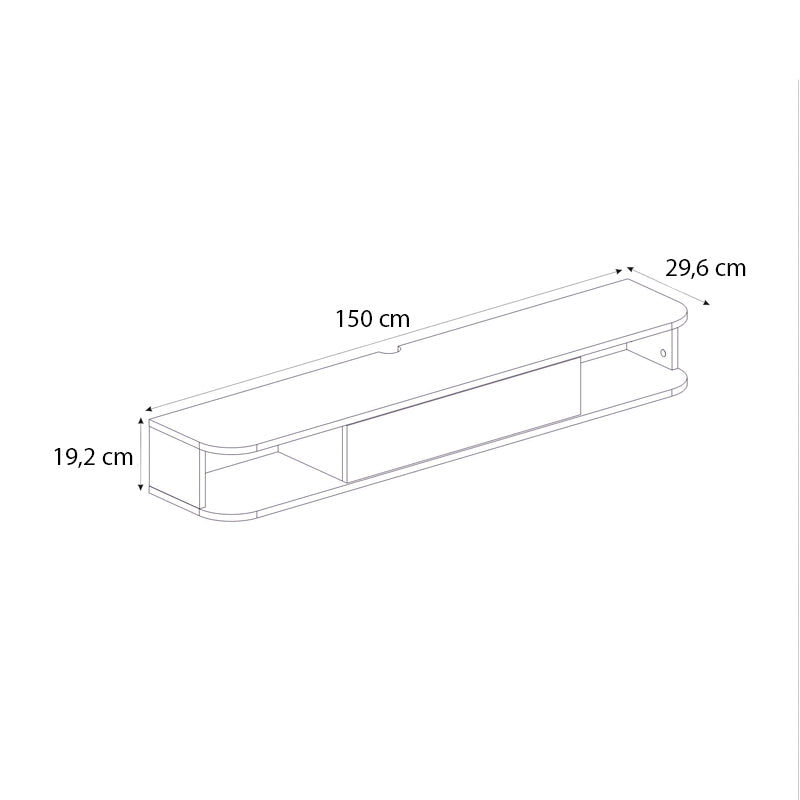 Έπιπλο τηλεόρασης επιτοίχιο Cross  με LED χρώμα sepet oak - sandstone 150x29,6x19,2εκ. - Pakobazaar
