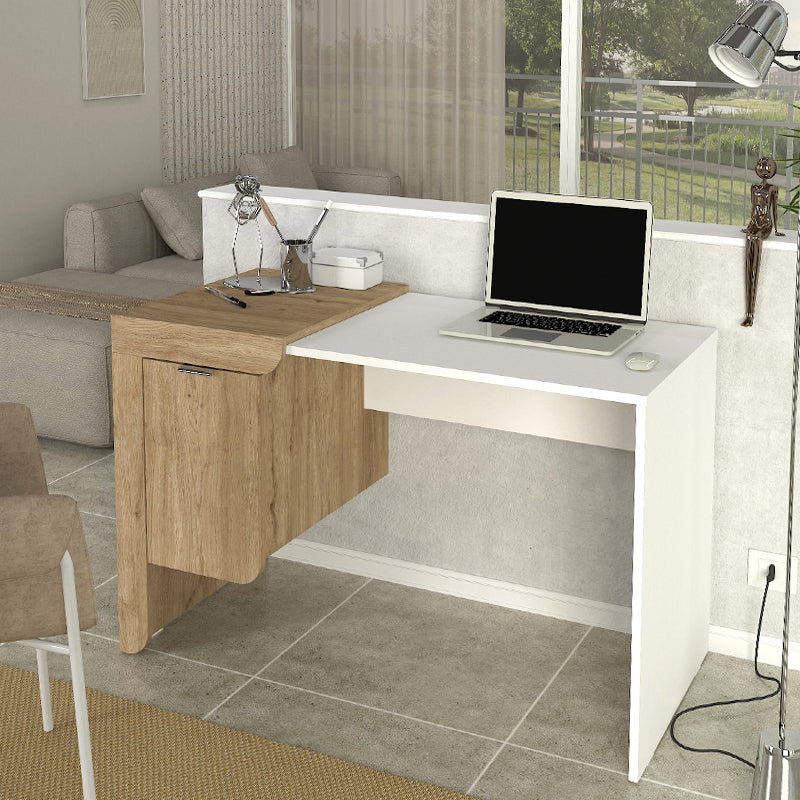 Γραφείο εργασίας Dario  χρώμα sepet oak - λευκό 120x60x73,2εκ.