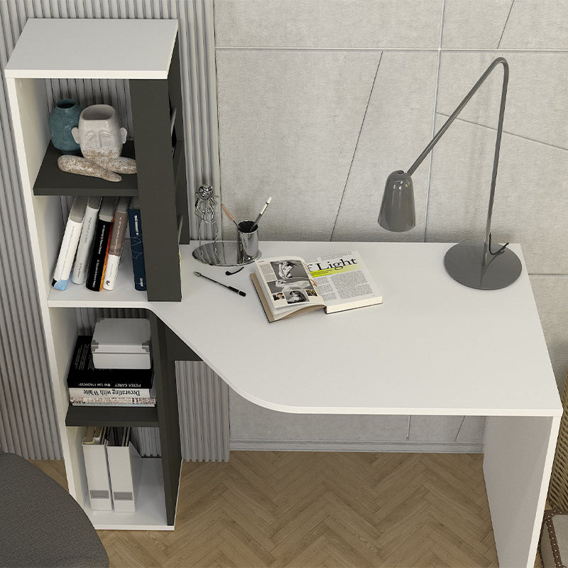 Γραφείο εργασίας Gemini  χρώμα ανθρακί - λευκό 121,8x59,6x131,8εκ.