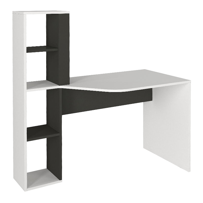 Γραφείο εργασίας Gemini  χρώμα ανθρακί - λευκό 121,8x59,6x131,8εκ.