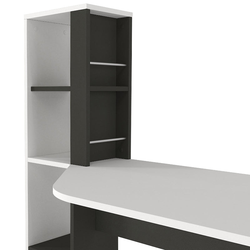 Γραφείο εργασίας Gemini  χρώμα ανθρακί - λευκό 121,8x59,6x131,8εκ.