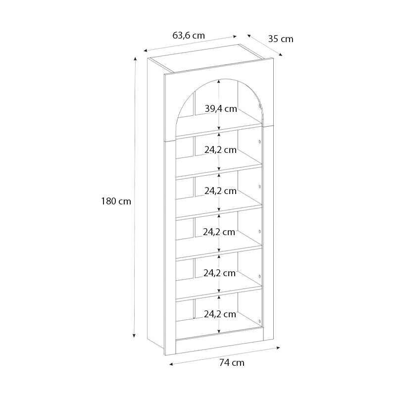 Βιβλιοθήκη Voila  χρώμα λευκό 74x35x180εκ. - Pakobazaar