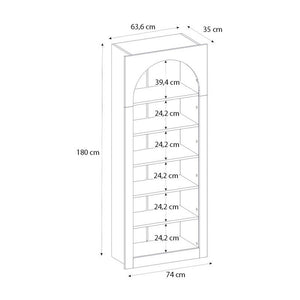 Βιβλιοθήκη Voila  χρώμα γκρι σκυροδέματος 74x35x180εκ.