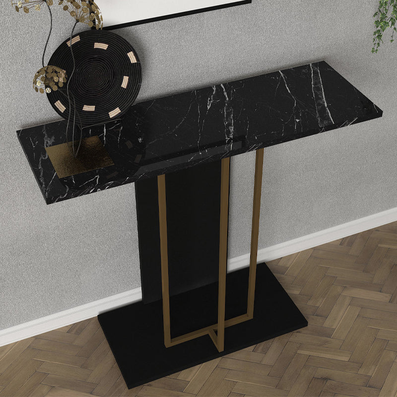 Κονσόλα Brandy  χρώμα μαύρο - μαύρο εφέ μαρμάρου - χρυσό 90x29,6x76,8εκ.