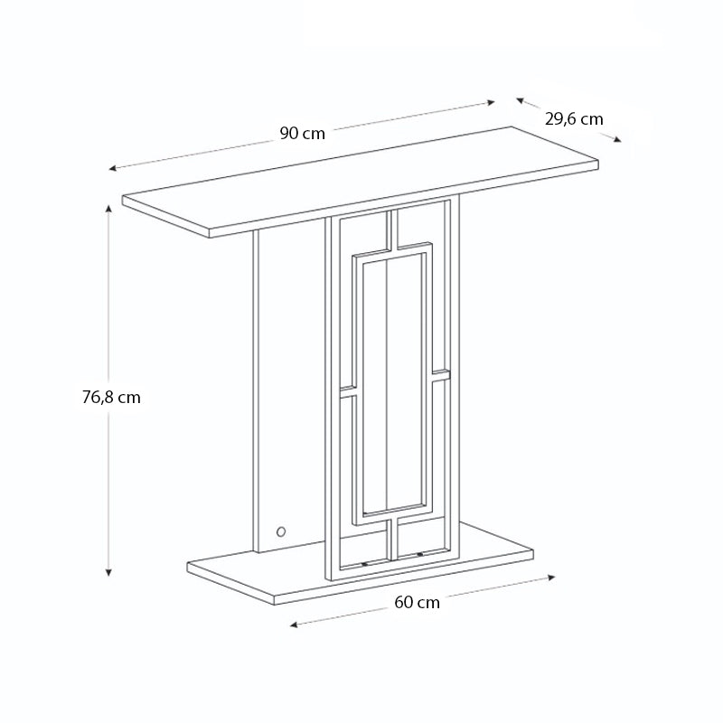 Κονσόλα Brandy  χρώμα μαύρο - μαύρο εφέ μαρμάρου - χρυσό 90x29,6x76,8εκ.
