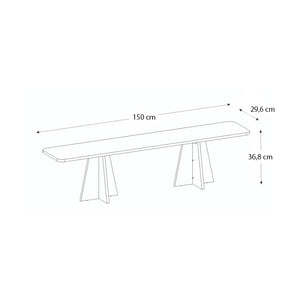 Έπιπλο τηλεόρασης Sugar  χρώμα λευκό 150x29,6x36,8εκ.