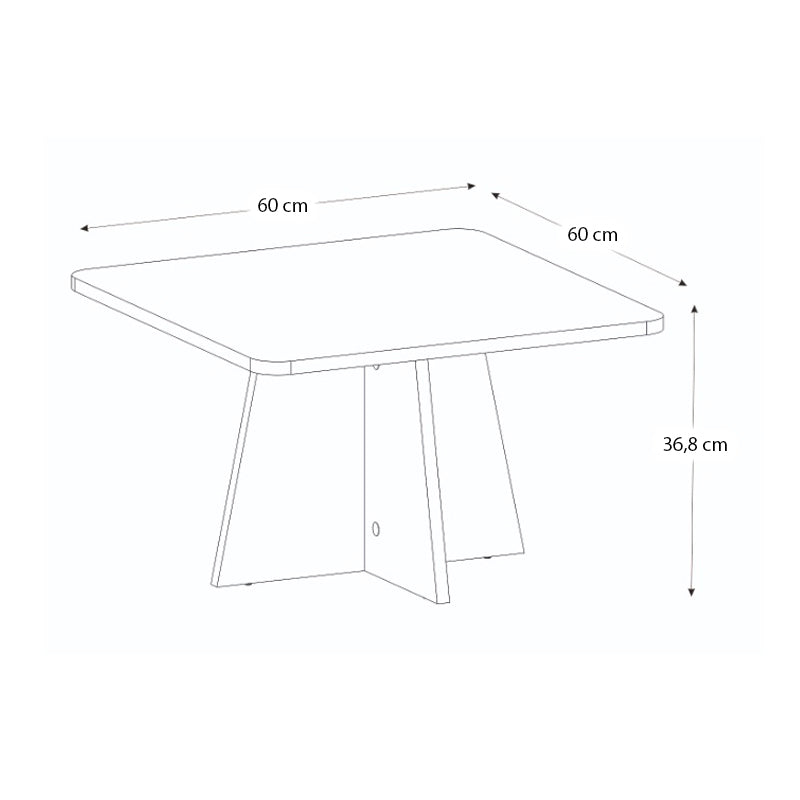 Τραπεζάκι σαλονιού Sugar  χρώμα λευκό 60x60x36,8εκ.