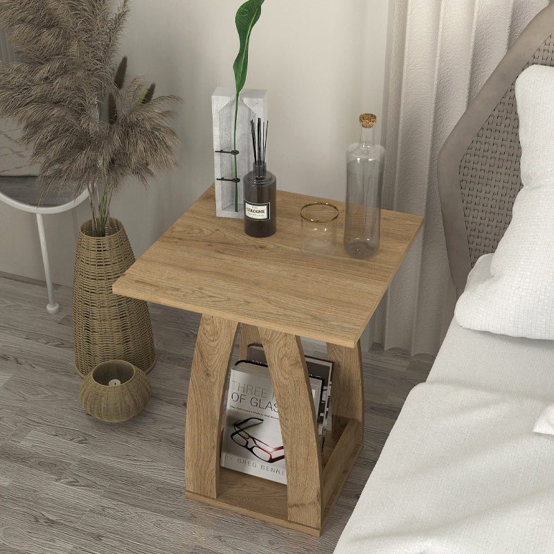 Τραπεζάκι βοηθητικό - Κομοδίνο Deros  χρώμα sepet oak 45x45x56εκ.
