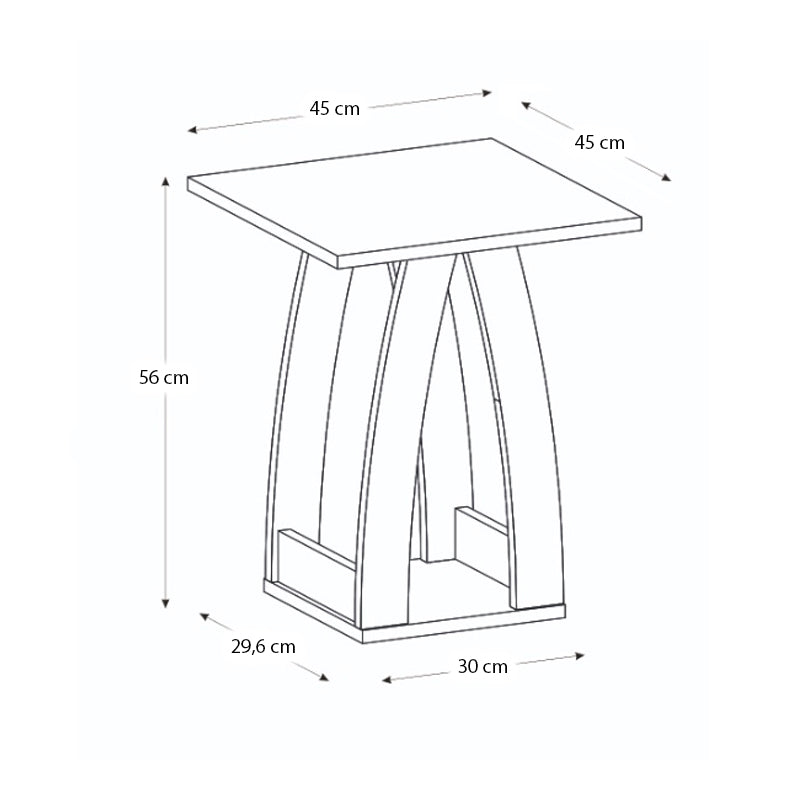 Τραπεζάκι βοηθητικό - Κομοδίνο Deros  χρώμα sepet oak 45x45x56εκ.