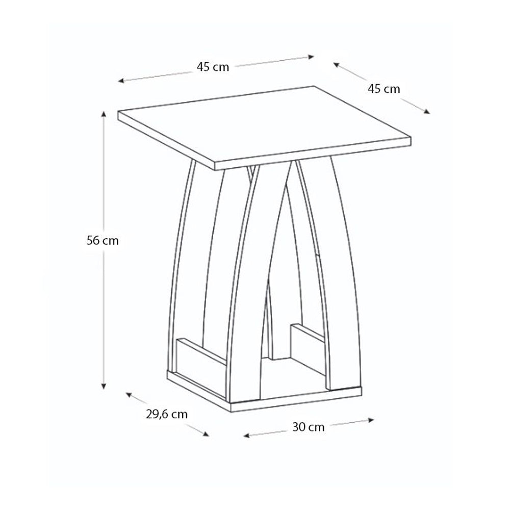 Τραπεζάκι βοηθητικό - Κομοδίνο Deros  χρώμα travertine 45x45x56εκ.