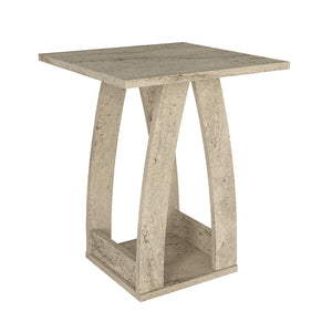 Τραπεζάκι βοηθητικό - Κομοδίνο Deros  χρώμα travertine 45x45x56εκ.