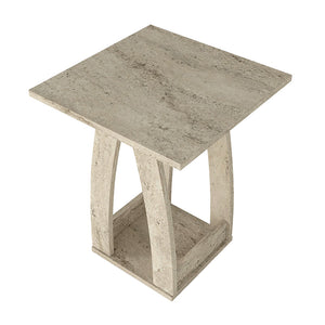 Τραπεζάκι βοηθητικό - Κομοδίνο Deros  χρώμα travertine 45x45x56εκ.
