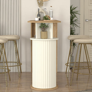Τραπέζι μπαρ Bohema  χρώμα sepet oak - ivory 150x51,6x101,8εκ.