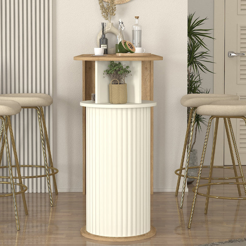 Τραπέζι μπαρ Bohema  χρώμα sepet oak - ivory 150x51,6x101,8εκ.