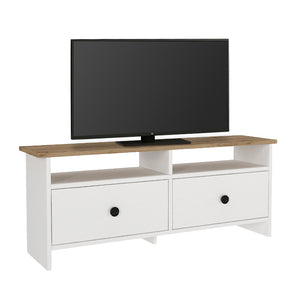 Έπιπλο τηλεόρασης Gradias  χρώμα λευκό - sapphire oak 120x29,6x46,8εκ.