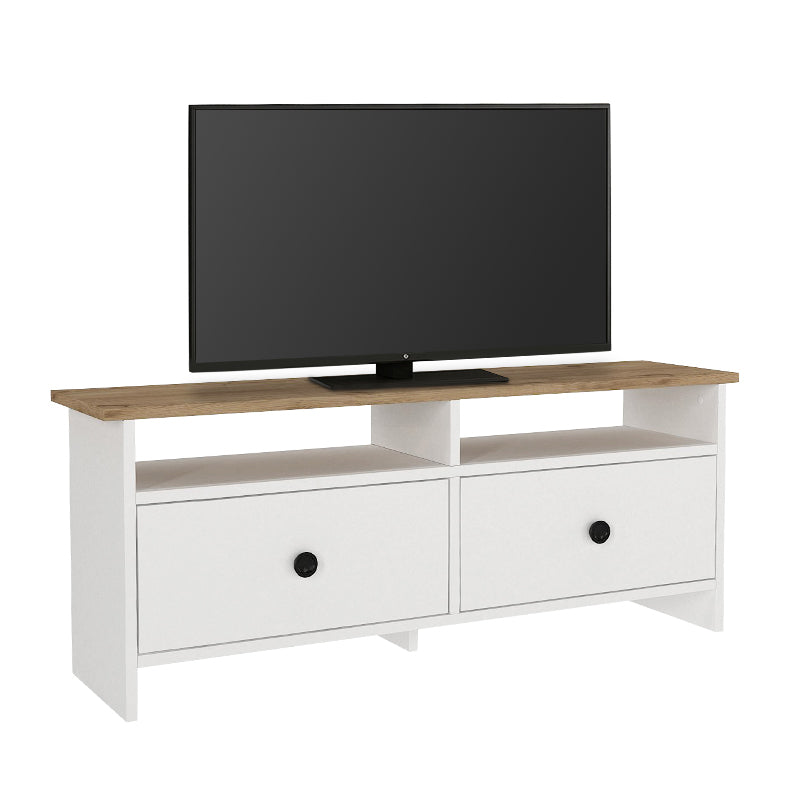 Έπιπλο τηλεόρασης Gradias  χρώμα λευκό - sapphire oak 120x29,6x46,8εκ.