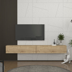 Έπιπλο τηλεόρασης επιτοίχιο Espanse  χρώμα sapphire oak 241,8x31,7x30εκ.
