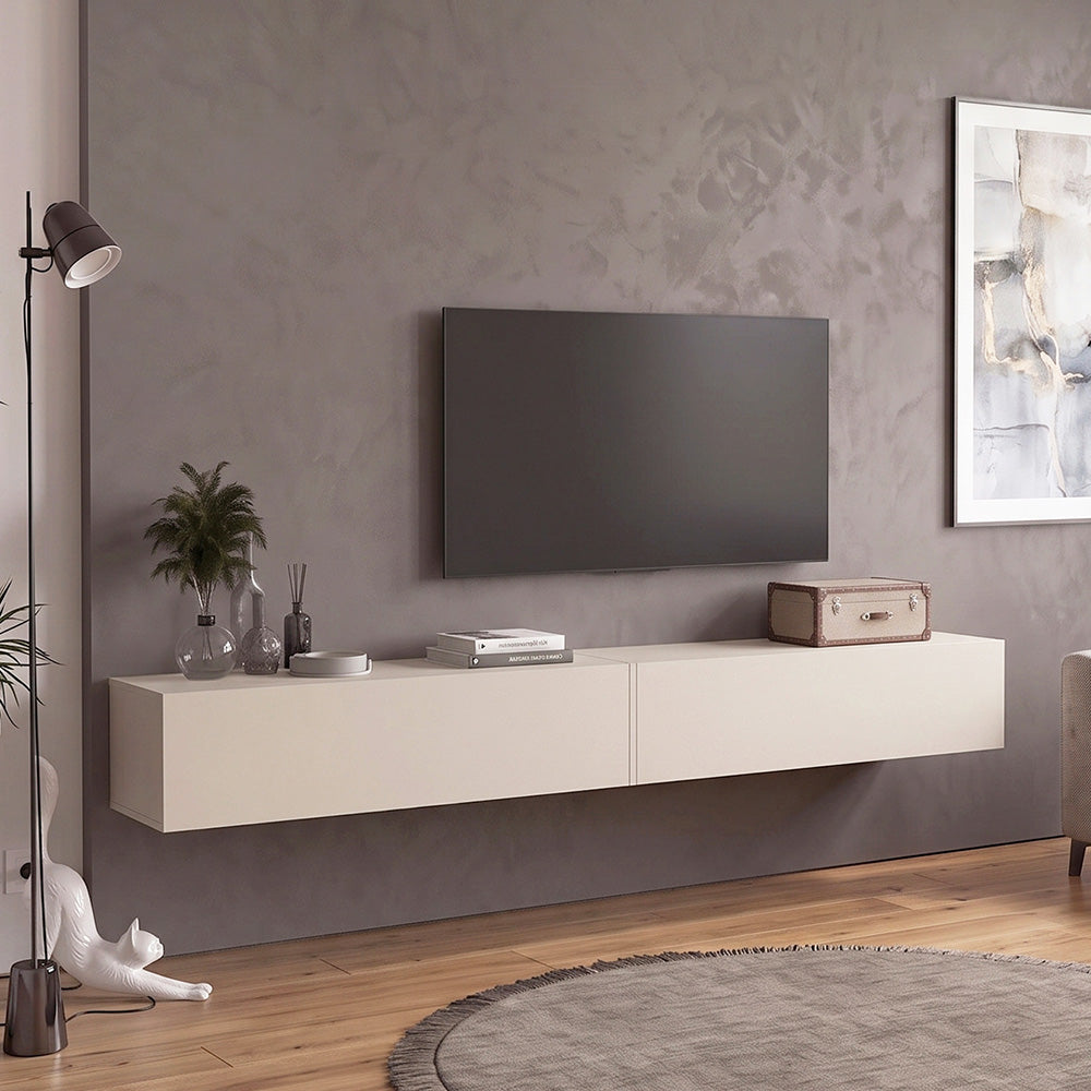 Έπιπλο τηλεόρασης επιτοίχιο Espanse  χρώμα sandstone 241,8x31,7x30εκ.