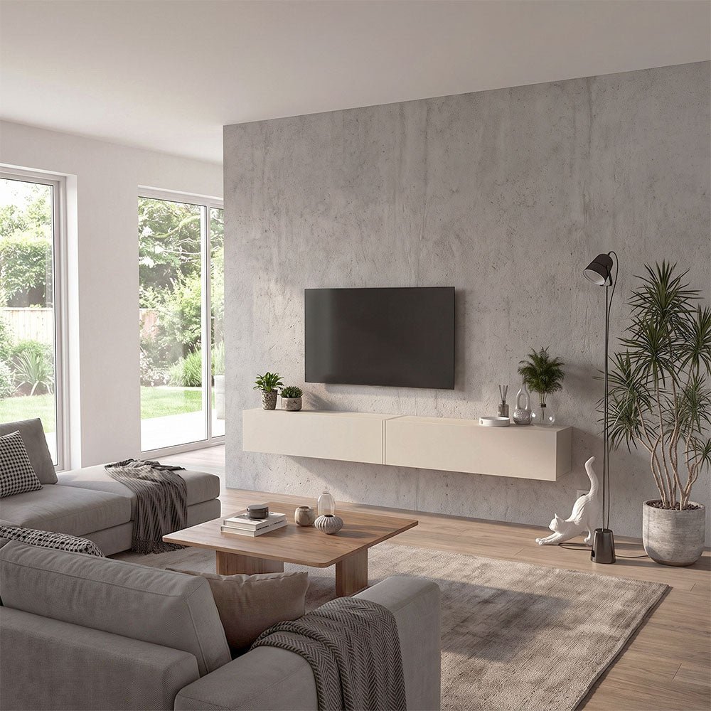 Έπιπλο τηλεόρασης επιτοίχιο Espanse  χρώμα sandstone 241,8x31,7x30εκ.