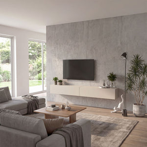 Έπιπλο τηλεόρασης επιτοίχιο Espanse  χρώμα sandstone 241,8x31,7x30εκ.