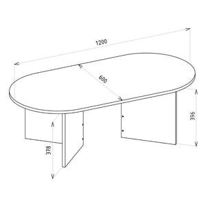 Τραπεζάκι σαλονιού Cortado  χρώμα sapphire oak 120x60x39,6εκ.
